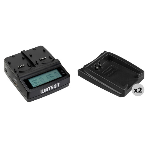Watson Duo LCD Charger Kit with 2 LP-E12 Battery Adapter Plates