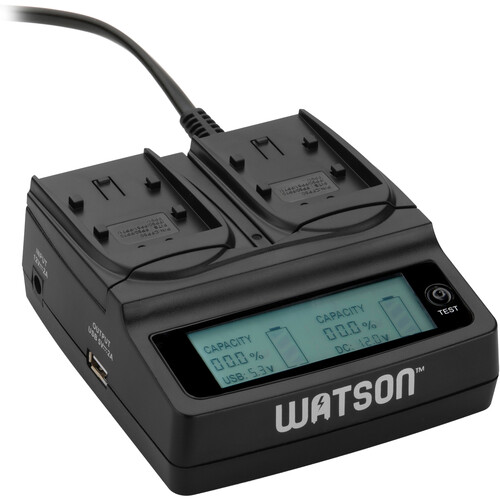 Watson Duo LCD Charger II Kit with Two NP-FP/FH/FV Battery Adapter Plates