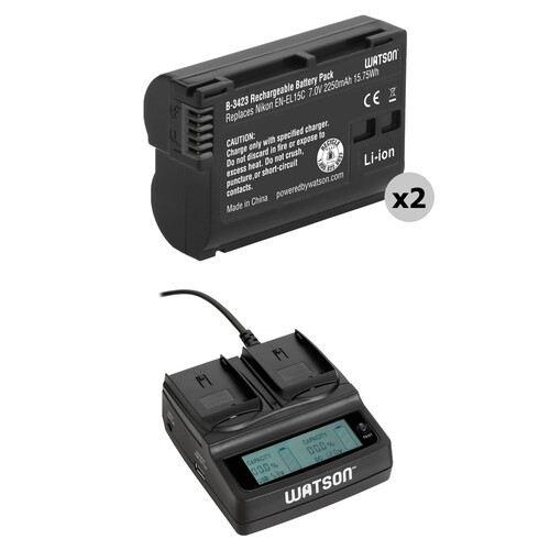 Watson Duo LCD Charger with Two EN-EL15c Lithium-Ion Batteries