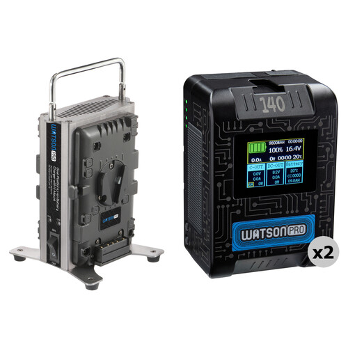 Watson FastPower VM-140-FP Kit with 2 Batteries and 2-Bay Charger (140Wh, V-Mount)