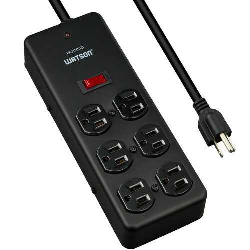 Watson MSP6-15 6-Outlet Metal Surge Protector