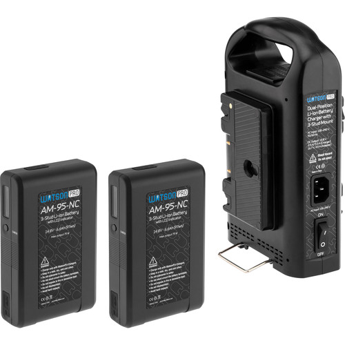 Watson Pro Two 14.8V 97Wh Batteries with LCD & Dual Position Charger Kit (Gold Mount)