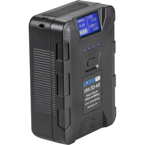 Watson Pro 14.4V 50Wh Micro V-Mount Battery with USB Type-C Port