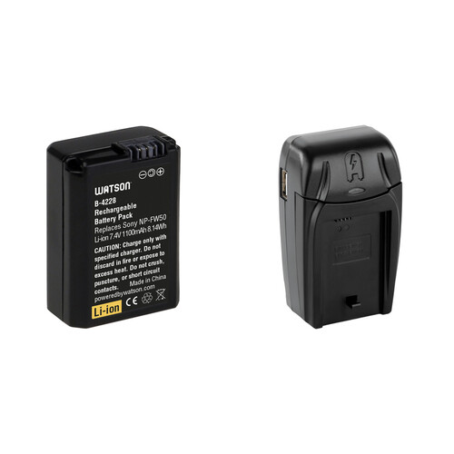 Watson NP-FW50 Lithium-Ion Battery and Compact AC/DC Charger Kit