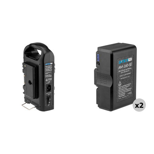 Watson Pro 14.4V 158Wh Slim Li-Ion 2-Battery Kit with Dual Charger (Gold Mount)