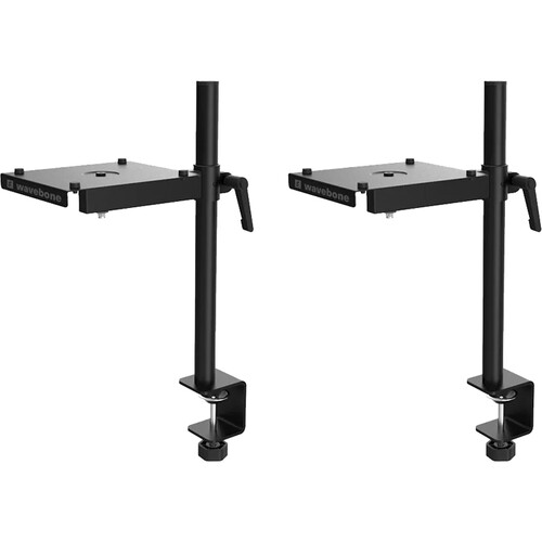 Wavebone Desktop Clamp Monitor Stand (Black, Pair)