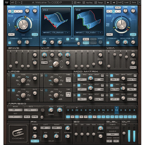Waves Codex Wavetable Synthesizer for Native Systems (Download)