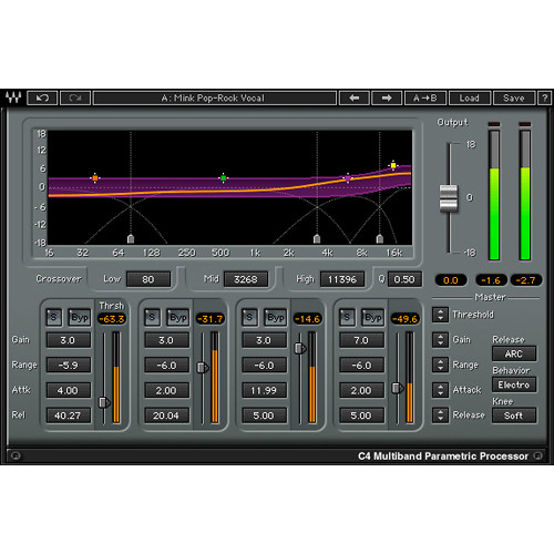 Waves C4 Multiband Compressor Dynamics Processor Plug-In (Native/SoundGrid, Download)