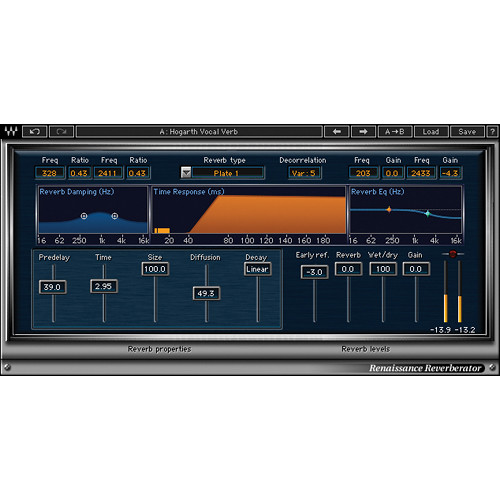 Waves Renaissance Reverb - Classic Reverb Plug-In (Native/SoundGrid, Download)
