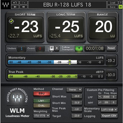 Waves WLM - Loudness Meter Plug-in (SoundGrid)