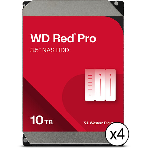 WD 10TB Red Pro 7200 rpm SATA III 3.5" Internal NAS HDD (4-Pack)