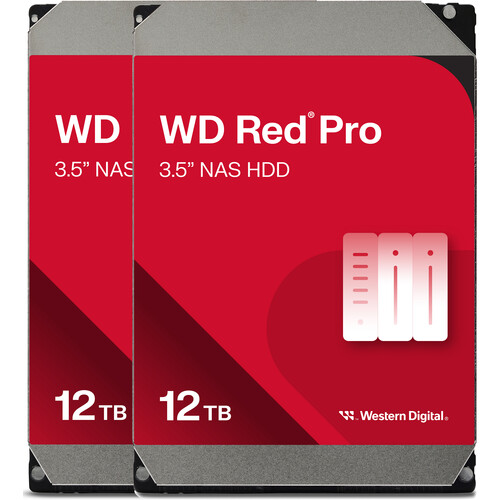 WD 12TB Red Pro 7200 rpm SATA III 3.5" Internal NAS HDD (2-Pack)