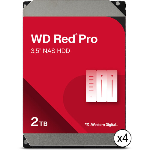 WD 2TB Red Pro 7200 rpm SATA III 3.5" Internal NAS HDD (4-Pack)