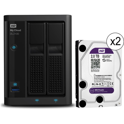 WD My Cloud Business Series DL2100 4TB (2 x 2TB) 2-Bay NAS with WD Purple Drives