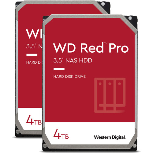 WD 4TB Red Pro 7200 rpm SATA III 3.5" Internal NAS HDD 2-Pack Kit