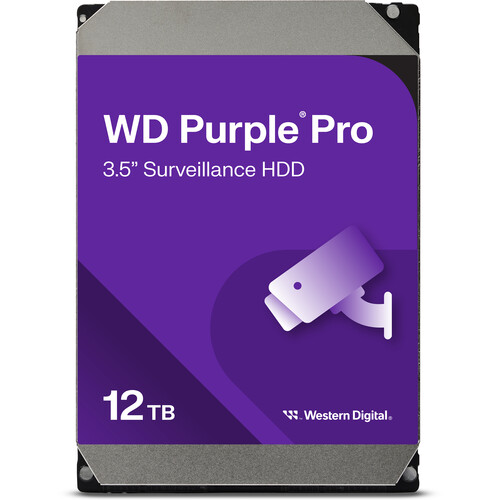 WD 12TB Purple Pro 7200 rpm SATA III 3.5" Internal Surveillance Hard Drive (Retail)