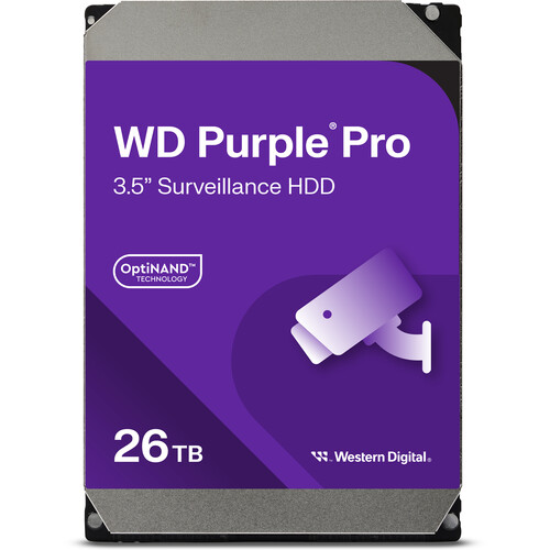 WD 26TB Purple Pro 7200 rpm SATA III 3.5" Internal Surveillance Hard Drive (Retail)