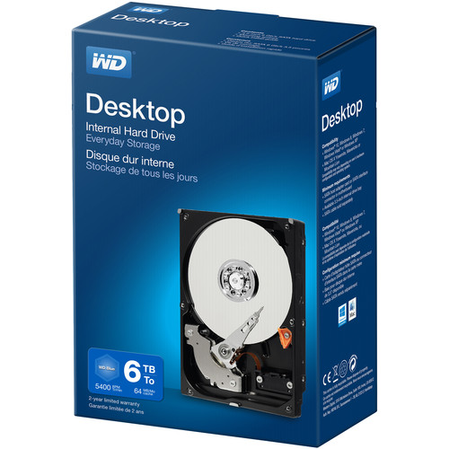 WD 6TB Blue SATA III 3.5" Internal HDD Retail Kit