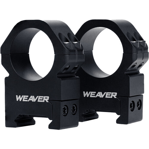 Weaver 1" Precision Riflescope Rings (Pair, Aluminum, High, Matte Black)