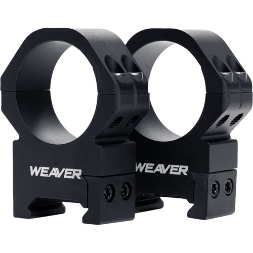Weaver 30mm Precision Riflescope Rings (Pair, Aluminum, Medium, Matte Black)