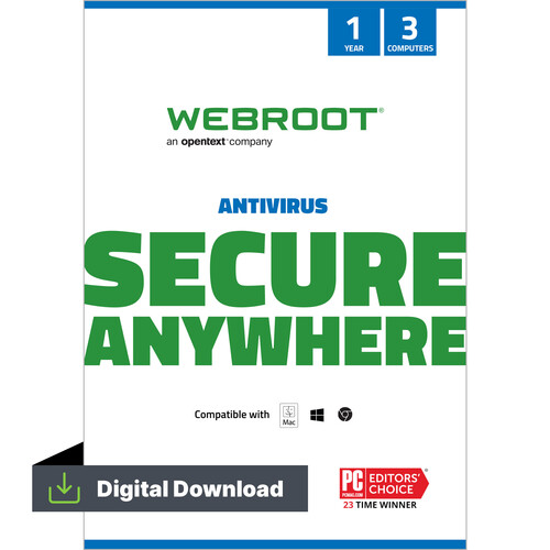 Webroot AntiVirus (3 Devices, 1 Year)