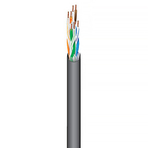 West Penn 4346A 23 AWG 4-Pair Unshielded Cat 6a Cable (1000', Black)