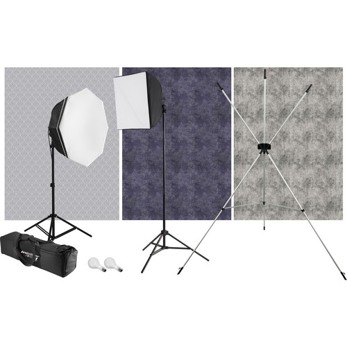 Westcott uLite 2-Light Kit with X-Drop Stand and 3 Backdrops