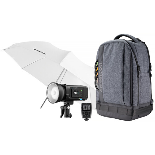 Westcott FJ400 II 400Ws Strobe with FJ-X3 M Multi-Brand Trigger & Umbrella (1-Light Backpack Kit)
