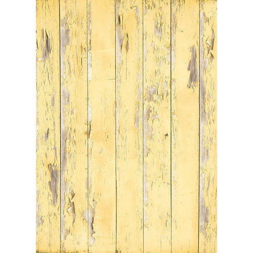 Westcott Distressed Wood Art Canvas Backdrop with Grommets (5 x 7', Light Yellow)