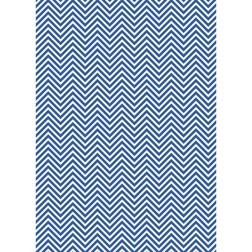 Westcott Classic Chevron Art Canvas Backdrop with Grommets (5 x 7', Bold Blue)