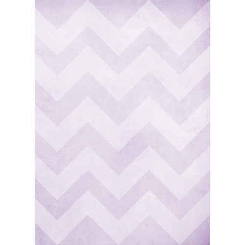 Westcott Washed Chevron Art Canvas Backdrop with Grommets (5 x 7', Light Purple)