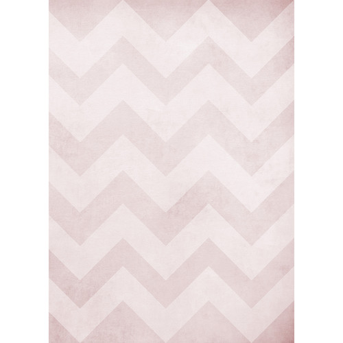 Westcott Washed Chevron Art Canvas Backdrop with Grommets (5 x 7', Light Red)
