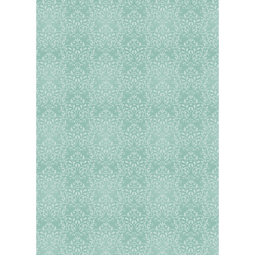 Westcott Leafy Damask 5 x 7' Art Canvas Backdrop with Grommets (Turquoise)