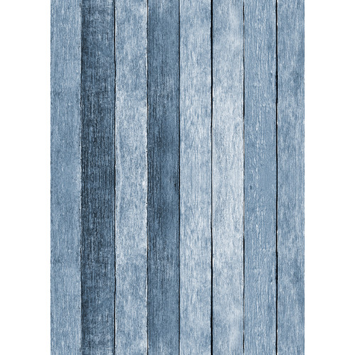 Westcott Rustic Wood Art Canvas Backdrop with Grommets (5 x 7', Blue)