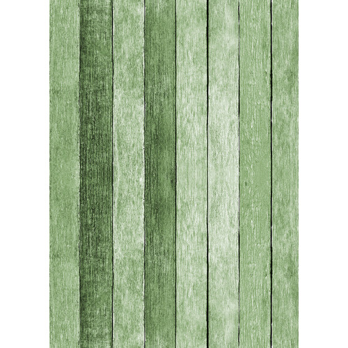 Westcott Rustic Wood Art Canvas Backdrop with Grommets (5 x 7', Green)