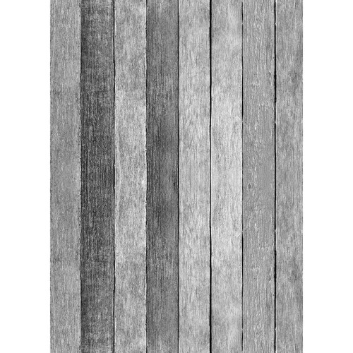 Westcott Rustic Wood Art Canvas Backdrop with Grommets (5 x 7', Gray)