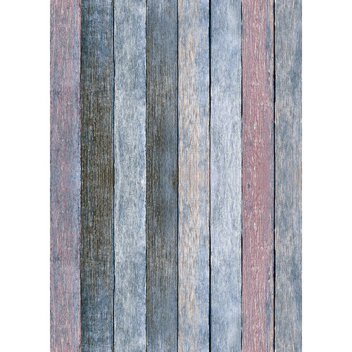 Westcott Rustic Wood Art Canvas Backdrop with Grommets (5 x 7', Vintage Blue)