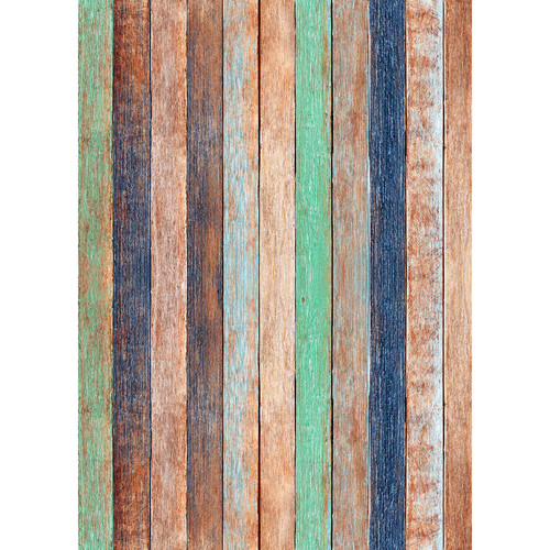 Westcott Rustic Wood Art Canvas Backdrop with Grommets (5 x 7', Bold Orange)