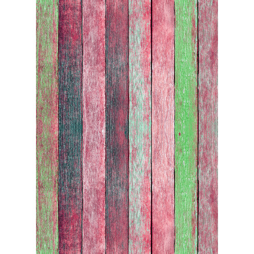 Westcott Rustic Wood Art Canvas Backdrop with Grommets (5 x 7', Bold Red)