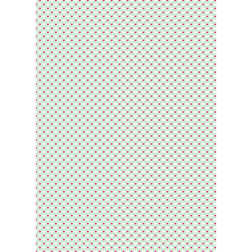 Westcott Hearts Art Canvas Backdrop with Grommets (5 x 7', Fuschia and White Pattern, Green Background)