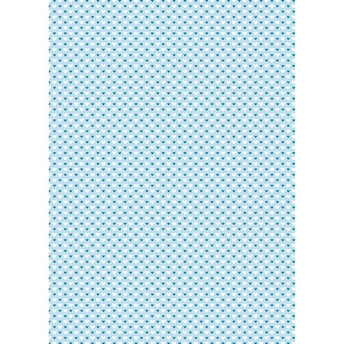 Westcott Hearts Art Canvas Backdrop with Grommets (5 x 7', Blue and White Pattern, Sky Blue Background)