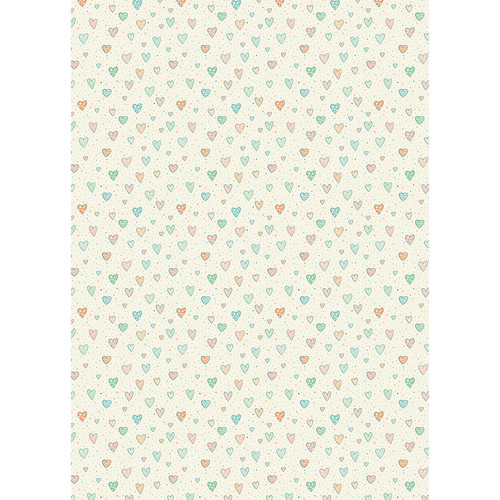 Westcott Sketched Hearts Art Canvas Backdrop with Grommets (5 x 7', Multi-Color)