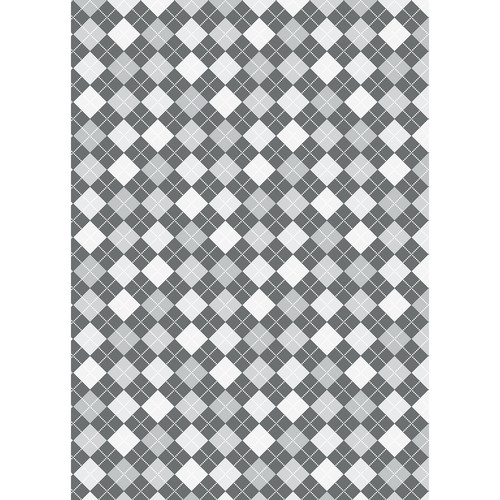 Westcott Diamond Plaid Art Canvas Backdrop with Grommets (5 x 7', Gray)