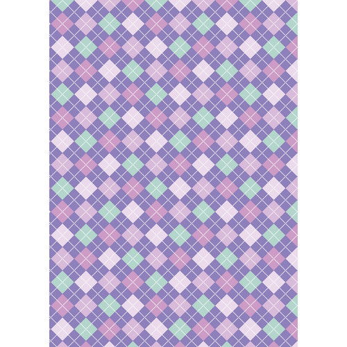Westcott Diamond Plaid Art Canvas Backdrop with Grommets (5 x 7', Orchid)