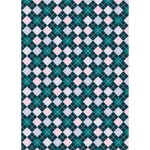 Westcott Diamond Plaid Art Canvas Backdrop with Grommets (5 x 7', Turquoise)