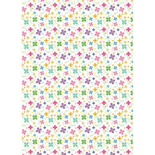 Westcott Bright Playful Posies Art Canvas Backdrop with Grommets (5 x 7', Multi-Color)