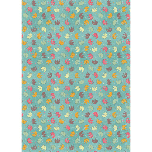 Westcott Tiny Elephants Art Canvas Backdrop with Grommets (5 x 7', Multi-Color)