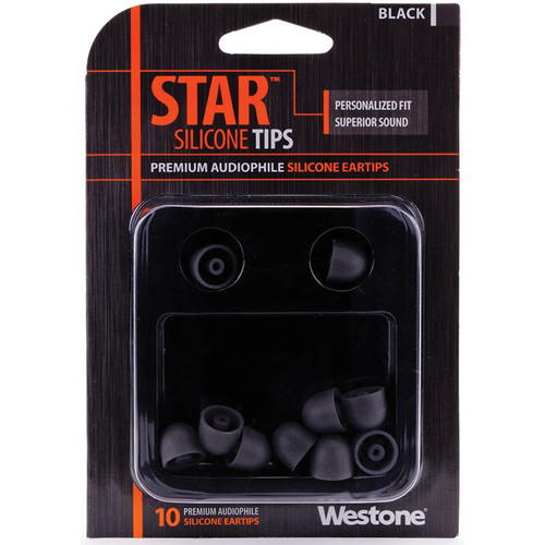 Westone Audio STAR Premium Silicone Eartips (5 Pairs, Black)