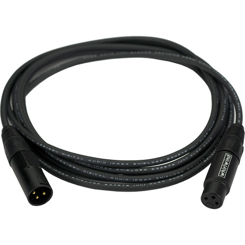 Whirlwind W1800F XLR Female to XLR Male AES/EBU Cable with Gold Contacts (50', Black)