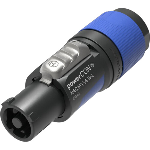Whirlwind Lockable Cable Mount Connector - Powercon XX 20A - Neutrik (Blue)